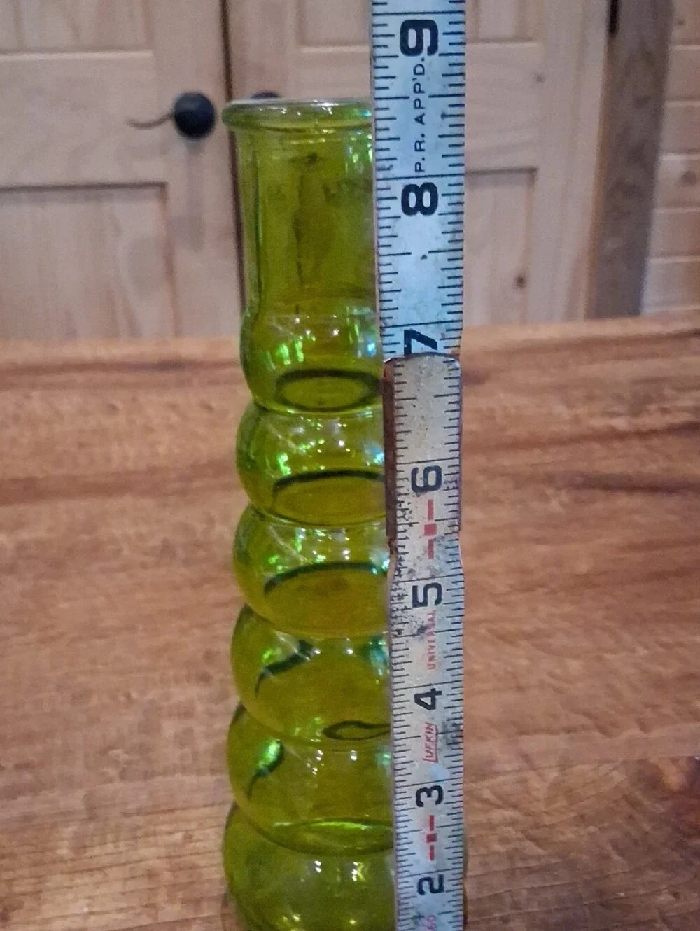 Green Bubble Glass Vase & Small Crystal Bowl — Decorative Home Accent
